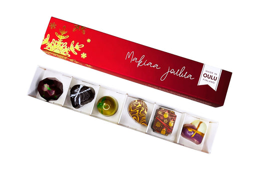 Joululuiset konvehtimaut - 6 konvehdin rasia joulukuorella